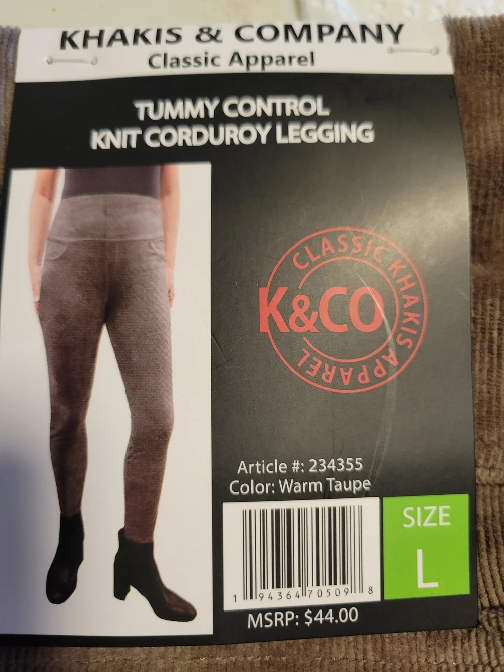 Women’s Stretch Corduroy Leggings - Taupe